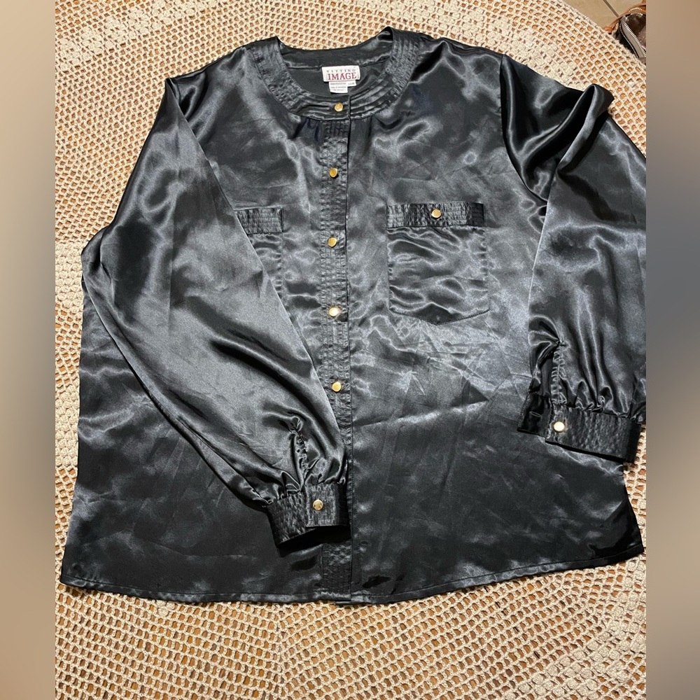 Black Silk Blouse 20W
